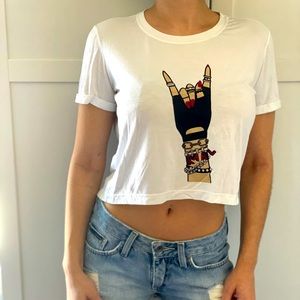 Karl Lagerfeld crop shirt
